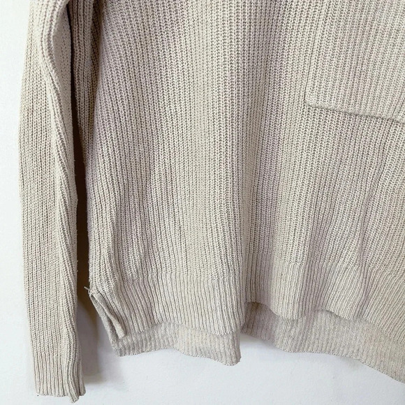 Madewell Thompson Pocket Beige Long Sleeve  Pullover Sweater - Picture 8 of 14